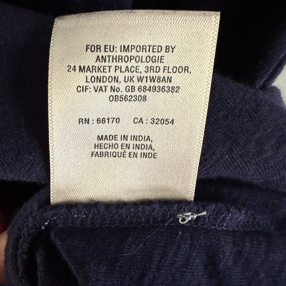 Anthropologie Akemi & Kin Salma Navy Blue Cold Shoulder Top - Picture 7 of 7